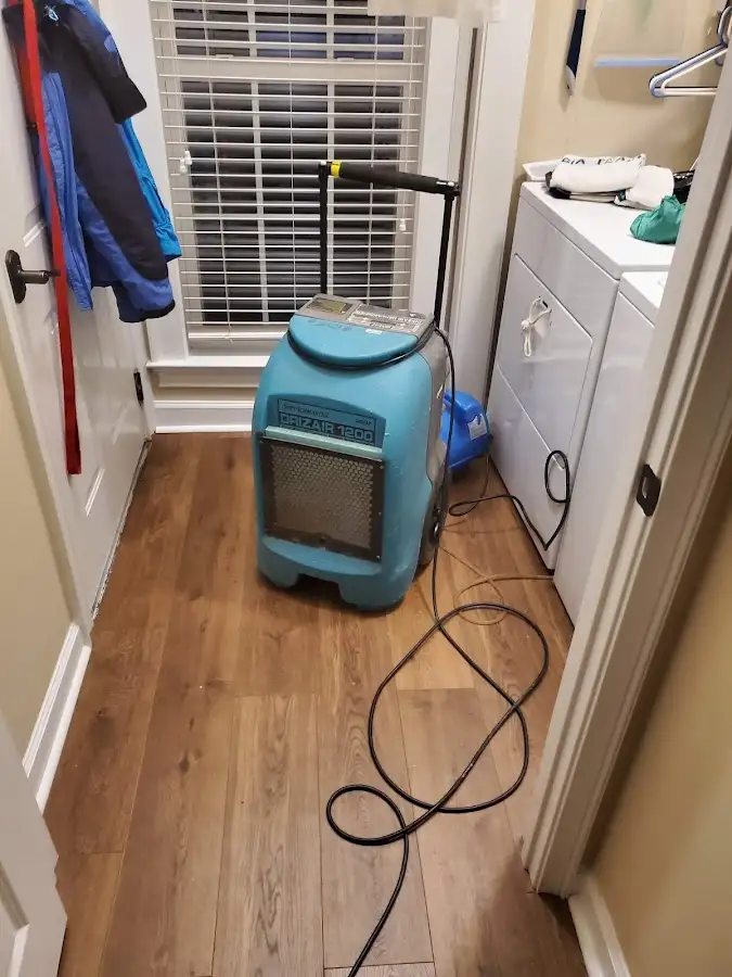 Commercial dehumidifier deployed for Flood Damage Cleanup in East Rockaway